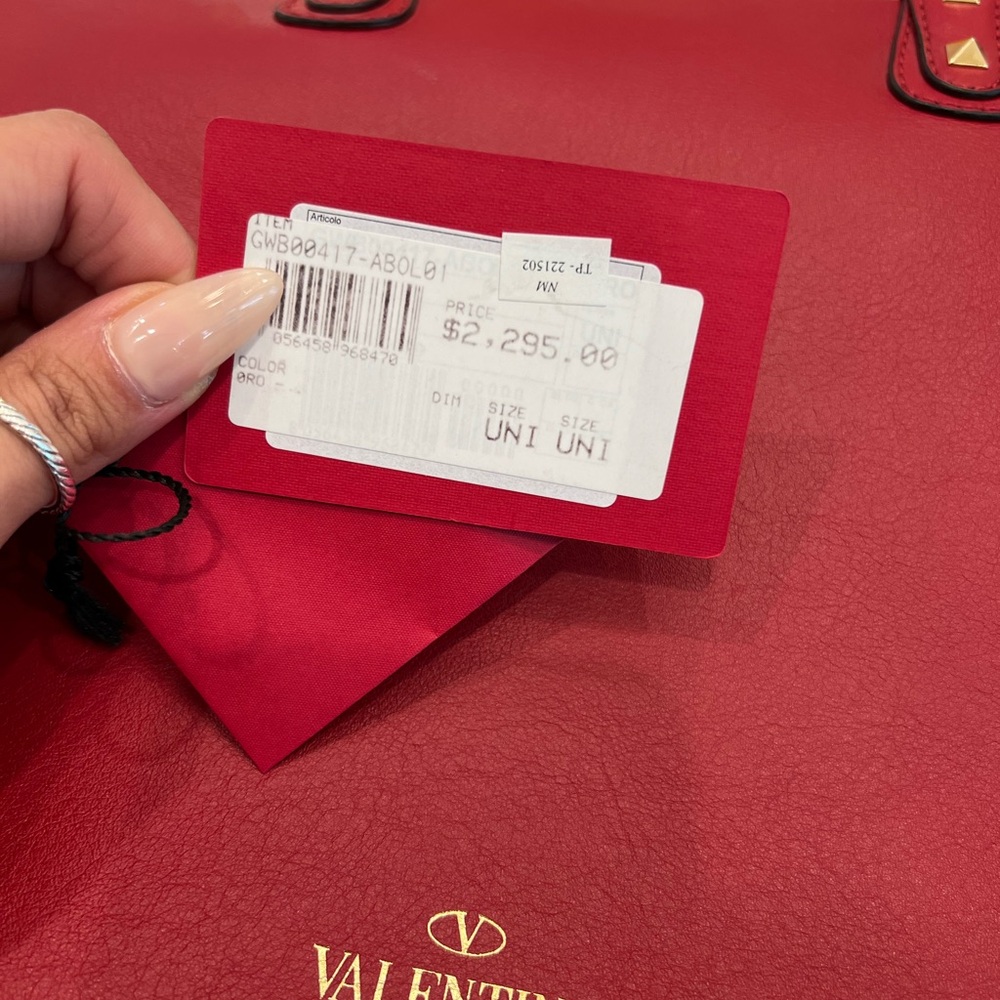 Valentino Crimson Leather Tote